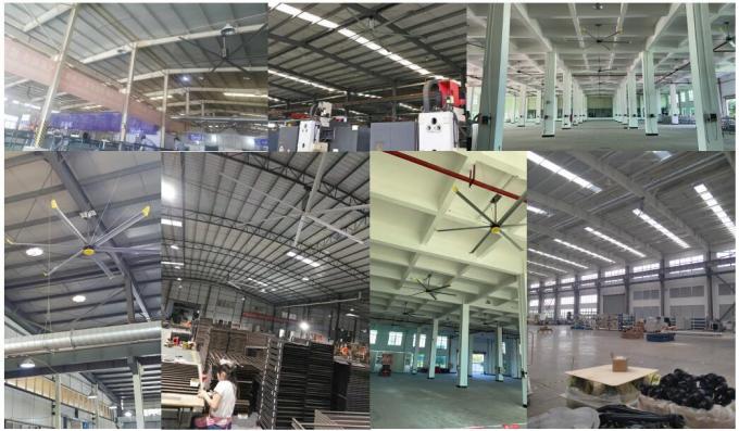 24FT Pmsm Penghematan Energi HVls Fan Langit-langit Untuk Fungsi Pendingin Udara Dan Ventilasi 9