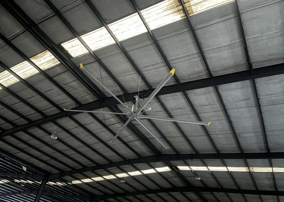Harga yang bagus Aluminium Blade Industrial Hvls Ceiling Fan Untuk Gudang Ladang Eksos Pmsm Motor Fan on line
