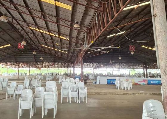 Harga yang bagus Pendingin Udara Horisontal HVLS Lampu Lampu Langit-langit 24 kaki Lampu Lampu Langit-langit Industri ODM on line