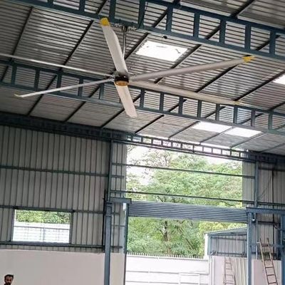 Harga yang bagus 5.0m 16FT Permanen Magnet Synchronous Motor Giant Warehouse Ceiling Fan Sliver Grey ODM Dukungan yang disesuaikan on line