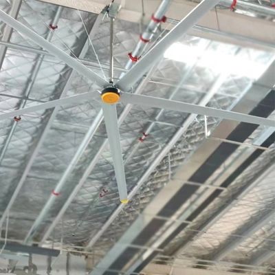 Harga yang bagus 3 7.3m 24FT HVLS Industrial Large Ceiling Fan untuk Warehouse Restaurant Perak Aluminium on line