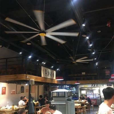 2.4m 8FT ventilator langit-langit HVLS tanpa sikat untuk gudang dan tempat komersial