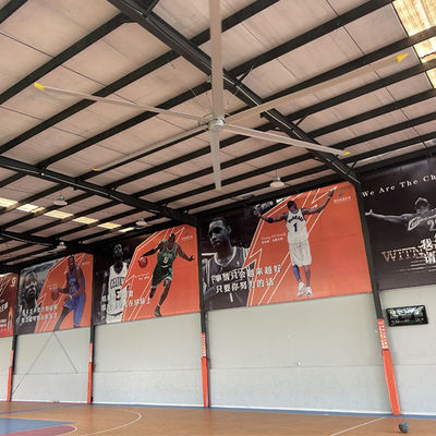Harga yang bagus 24FT PMSM Brushless Motor HVLS Industrial Ceiling Fan untuk Lapangan Bola Basket Restoran Peternakan on line
