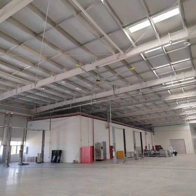 DX Aluminium Fan 5 Blade Pmsm Motor HVLS Industrial Ceiling Fan Digunakan dalam BYD Energy Automobile