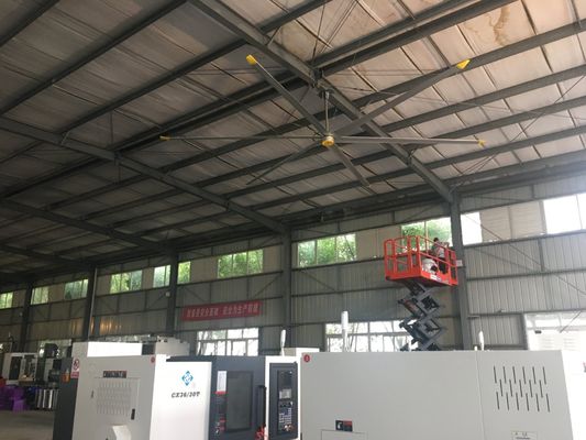 Harga yang bagus 16FT Al-Mg Blade Industrial Ceiling untuk pendinginan dan ventilasi udara dalam Gudang DX-7.3 on line