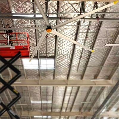 Langit-langit dipasang HVLS tradisional kipas langit-langit listrik dengan 6 aluminium bilah kustomisasi