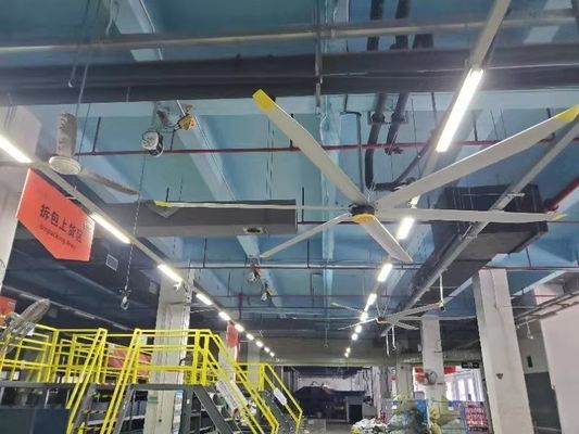 Harga yang bagus Besar PMSM Industrial HVLS langit-langit kipas angin 7,3m Untuk ventilasi pendingin udara on line